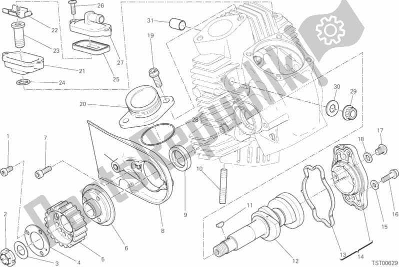 All parts for the Horizontal Head Timing System of the Ducati Scrambler Flat Track Thailand 803 2019